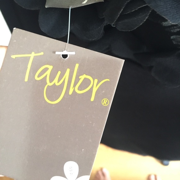 NWT Taylor Silk One Sleeve Black Dress - Picture 7 of 7